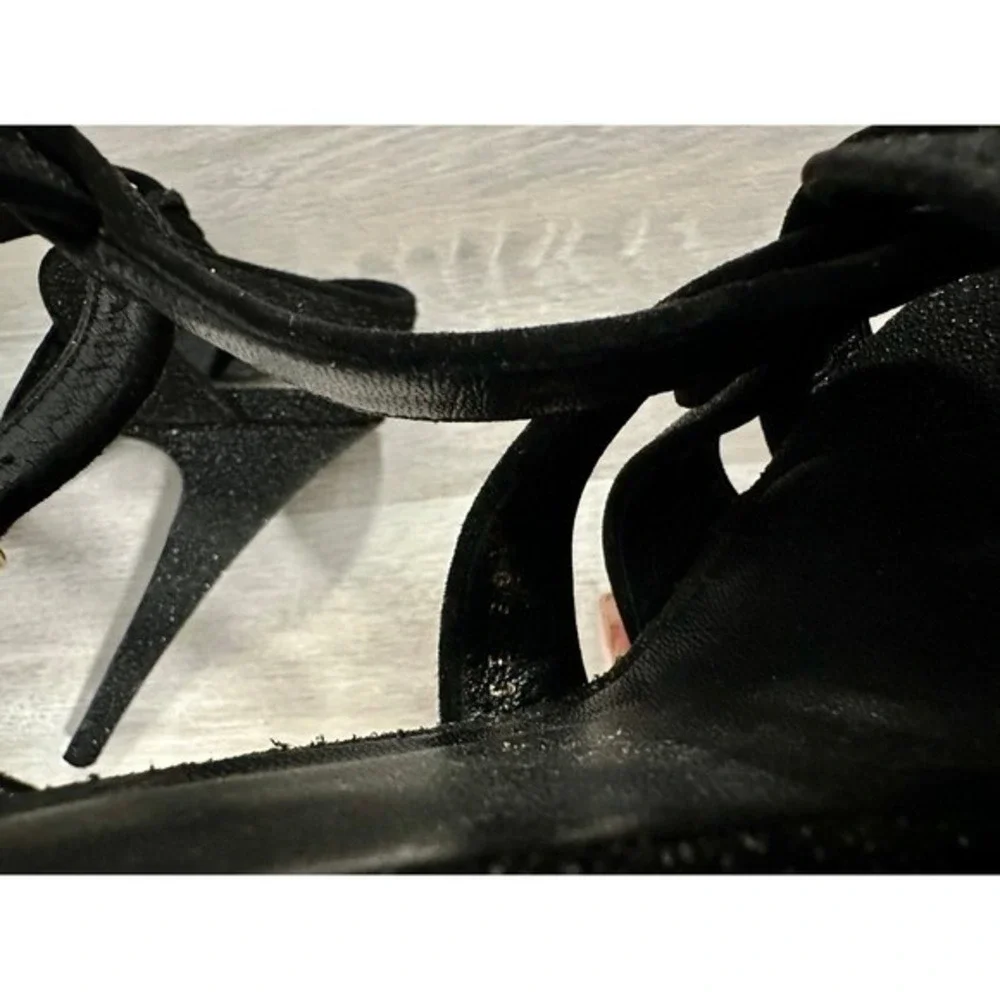 Yves Saint Laurent YSL Tribute Glitter Platform Sandals Heels Black Size 39-8.5 - Picture 11 of 12